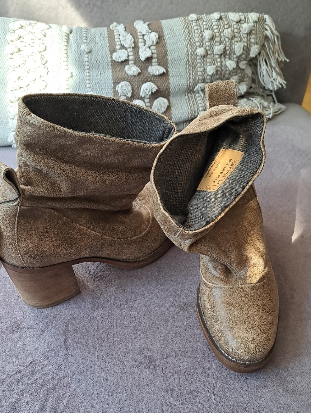 Leather Slouchy Ankle Boots